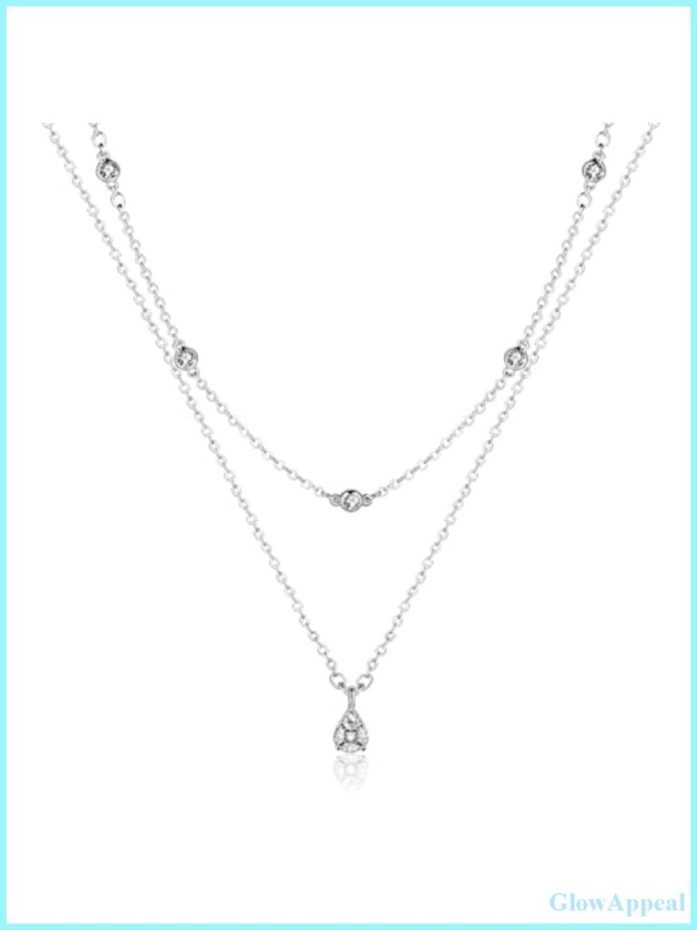 Dainty Layered Cubic Zirconia Necklace Set 18K Gold Plated